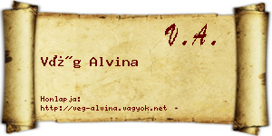Vég Alvina névjegykártya